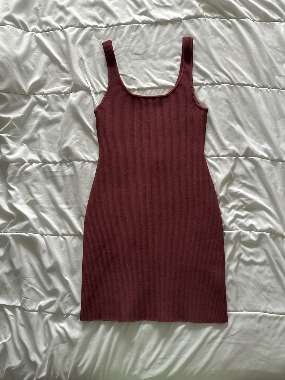Babaton Sleeveless Ribbed Mini Dress in Wine